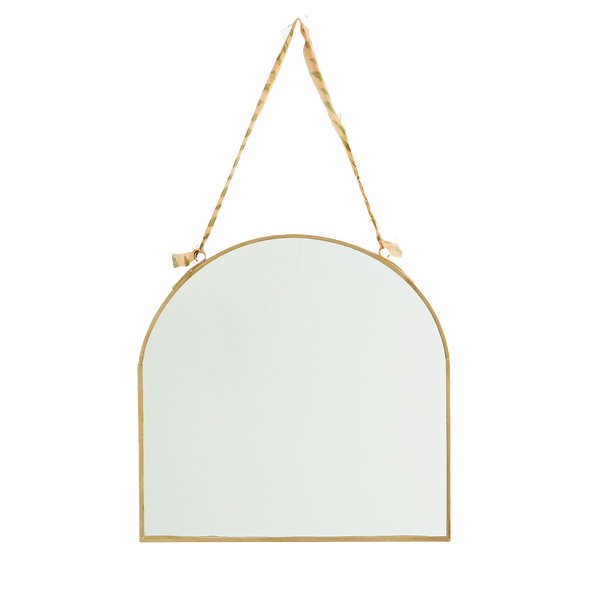 Madam Stoltz Gold Arched Hanging Mirror