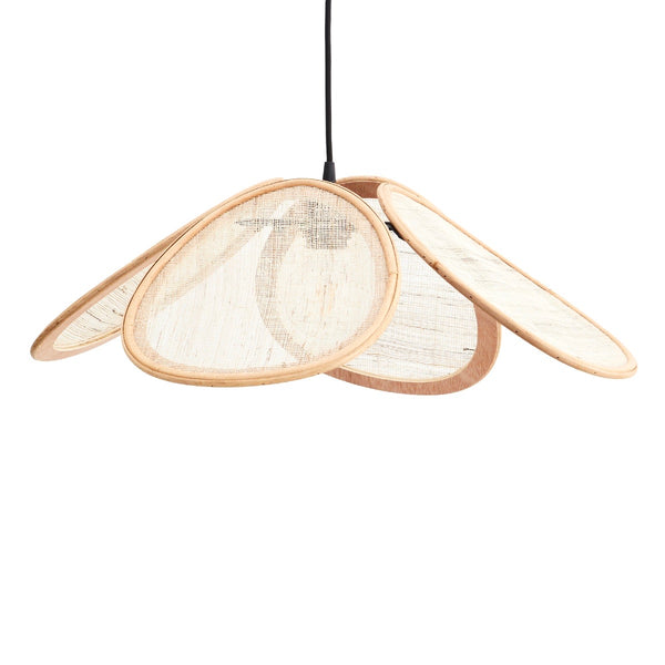 Madam Stoltz Rattan Linen Ceiling Lamp