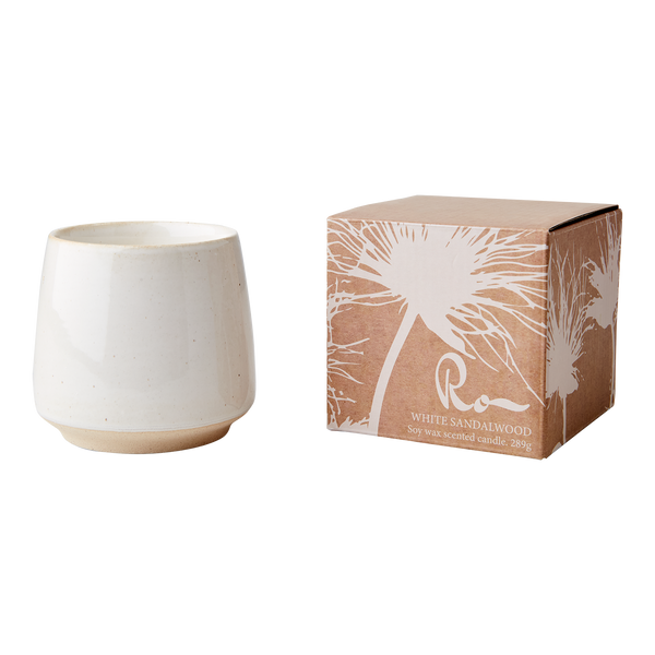 Affari Off White Sandalwood Ceramic Candle