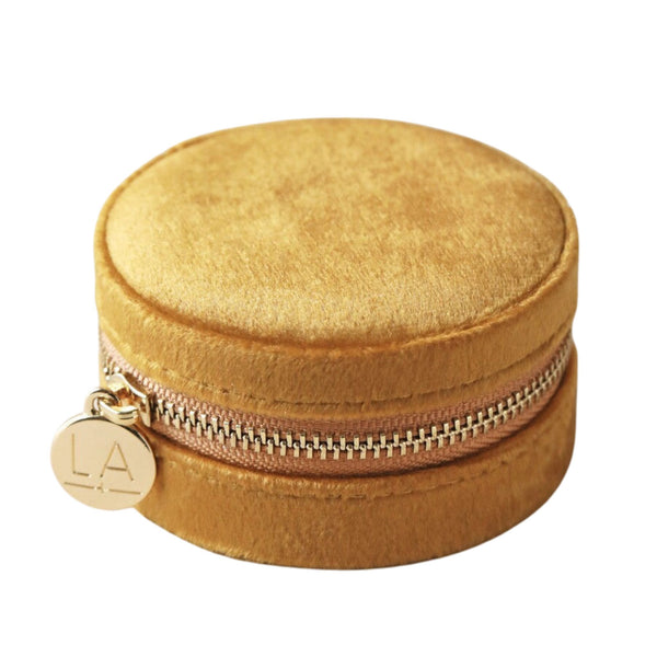 Lisa angel jewellery Mustard Velvet Travel Jewellery Case