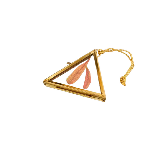 From Victoria Shop Mini Gold Glass Triangular Shaped Alia Hanging Photo Frame