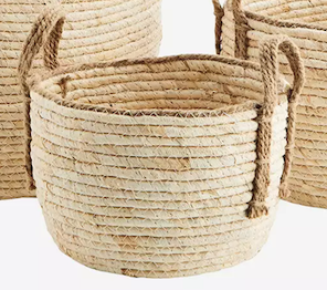 Madam Stoltz Small Maize Leaf Basket