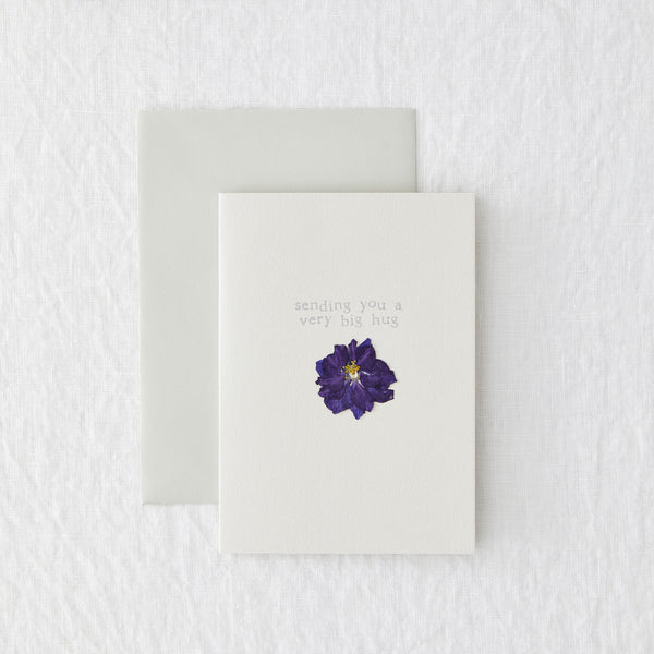 made by Shannon Big Hug Pressed Flower Greetings Card