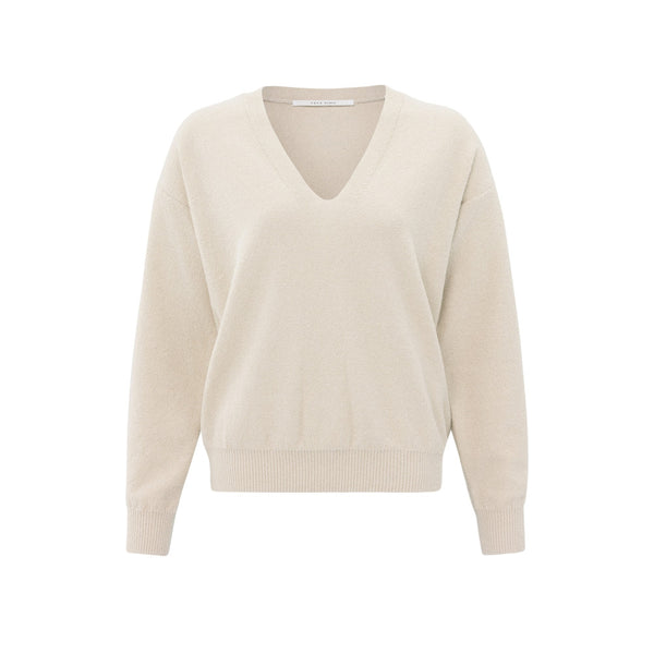 Yaya Sweater With V Neck, Long Sleeves And Dropped Shoulders