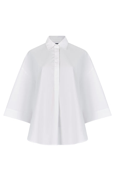 French Connection White Rhodes Poplin Popover Shirt