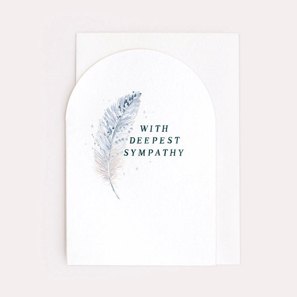 Sister Paper Co Feather Sympathy Greeting Card