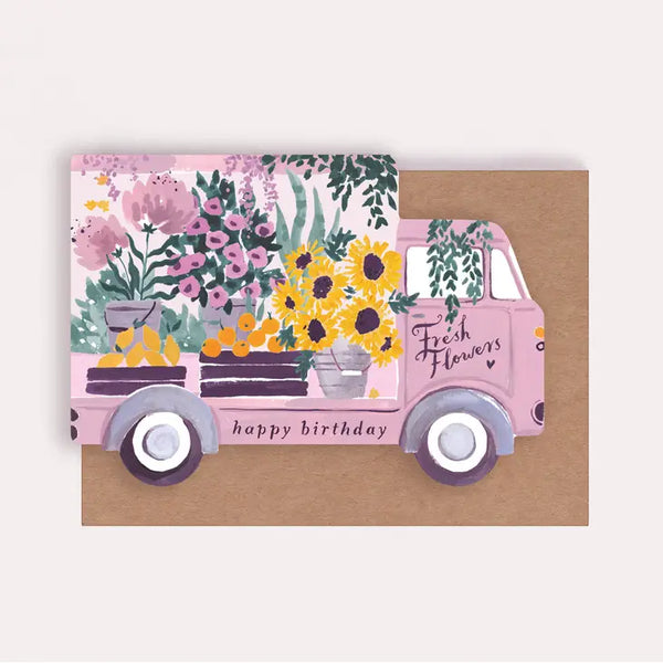 Sister Paper Co Flower Truck Birthday Greeting Card