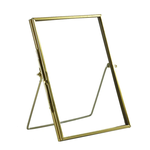 From Victoria Shop 7 x 5inch Gold Standing Metal Photo Frame 