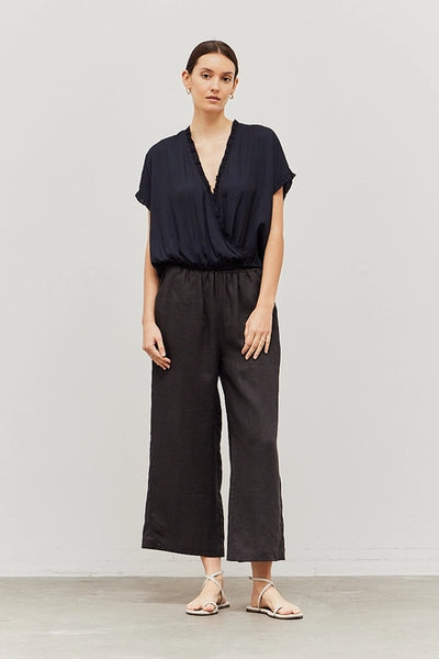 Grade & Gather Black  Linen Pull on Trousers