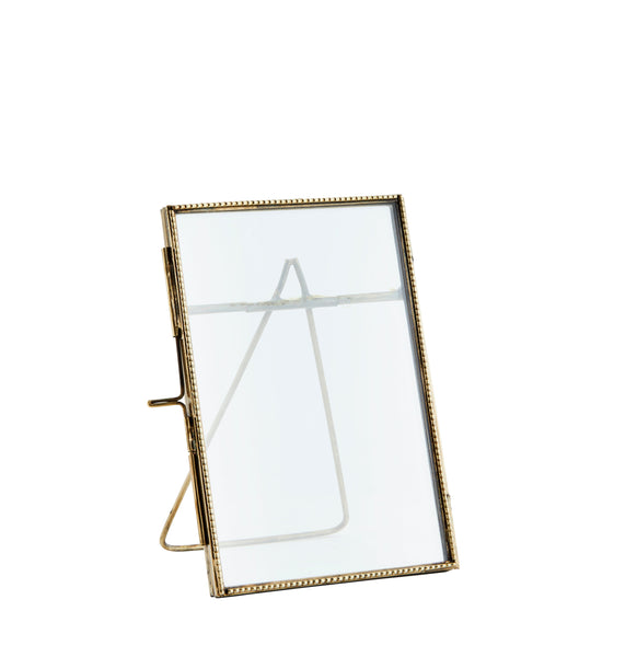 Madam Stoltz 13x18cm Freestanding Brass Photo Frame