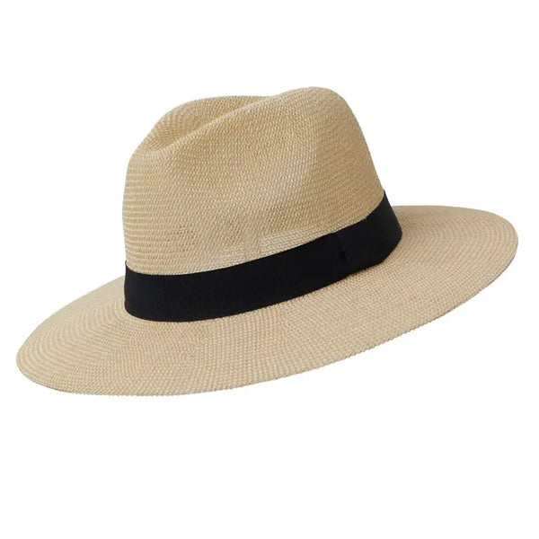 Somerville Natural Paper with Black Band Panama Hat