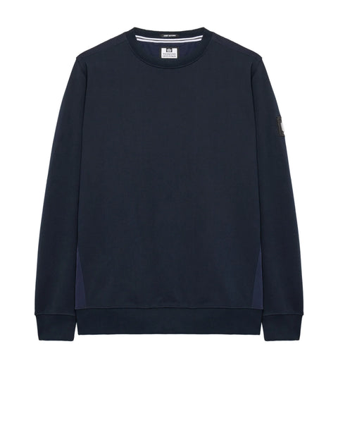 Weekend Offender F Bomb Crew Neck Sweatshirt With Parachute Overlay In Navy