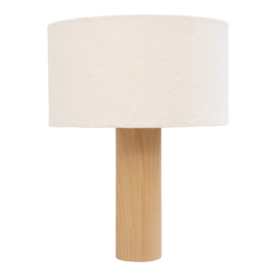 Urban Nature Culture Damaged Elyn Table Lamp | Ceramic Wood Look Base + Boucle Shade