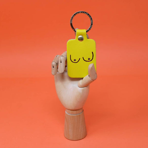 Ark Colour Design Boob Leather Key Fob: Bright Yellow