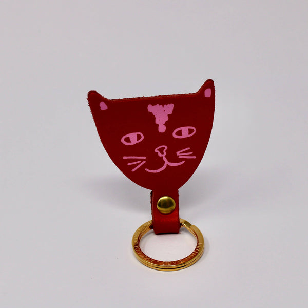 Ark Colour Design Cat Key Fob: Magenta