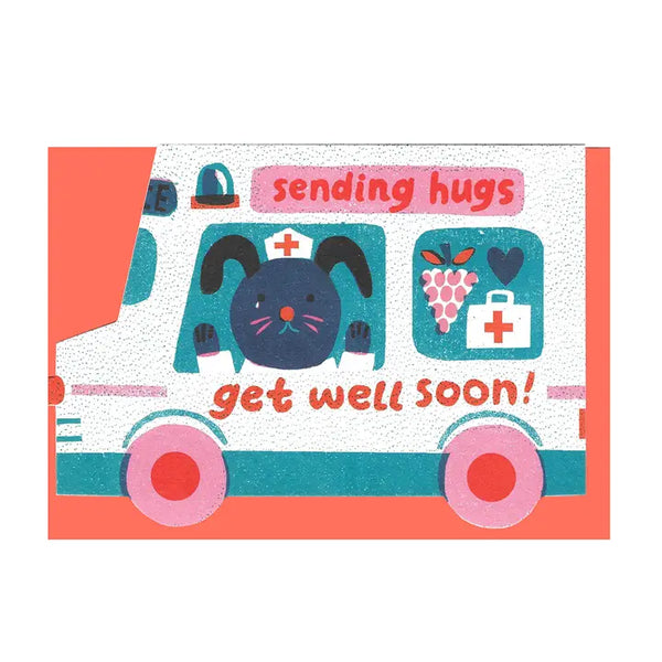 The Printed Peanut Get Well Soon Van Die-cut Card