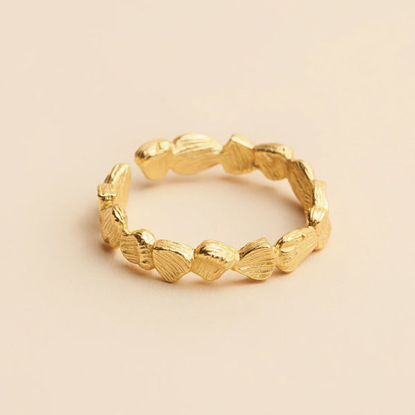 TUSKcollection Susu Gold Textured Cuff Ring