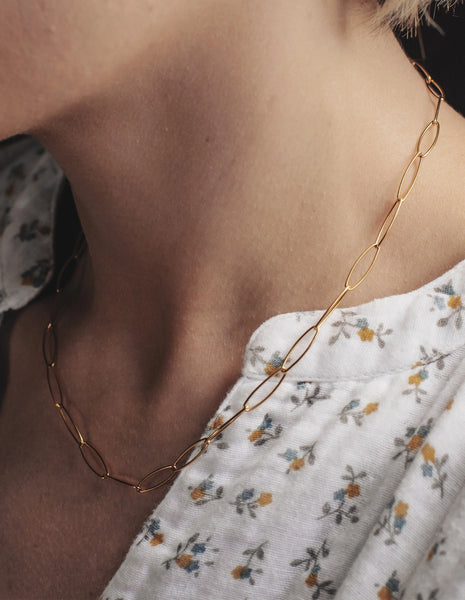 Nordic Muse Gold Dainty Chain Link Necklace