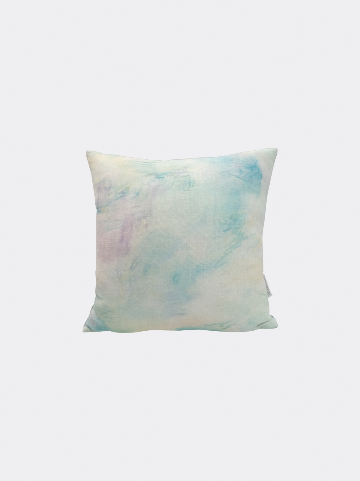 Pura Cal Handmade Blue Paraíso Cotton Cushion With Filling