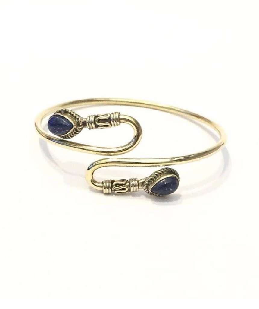 Urbiana Double S-stone Bangle Bracelet