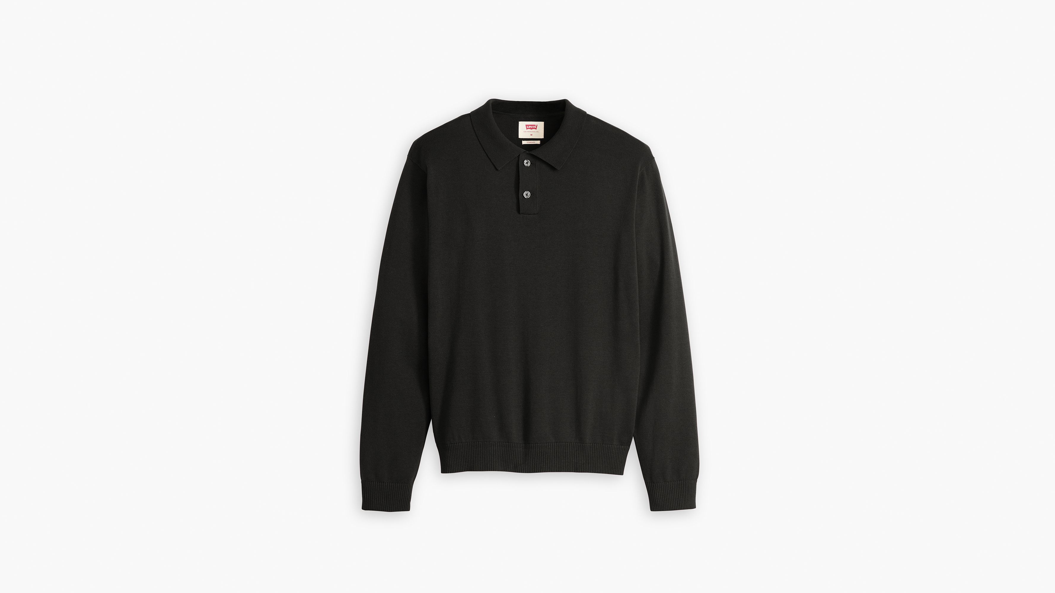 Levi's Black Long Sleeves Mens Sweater Polo