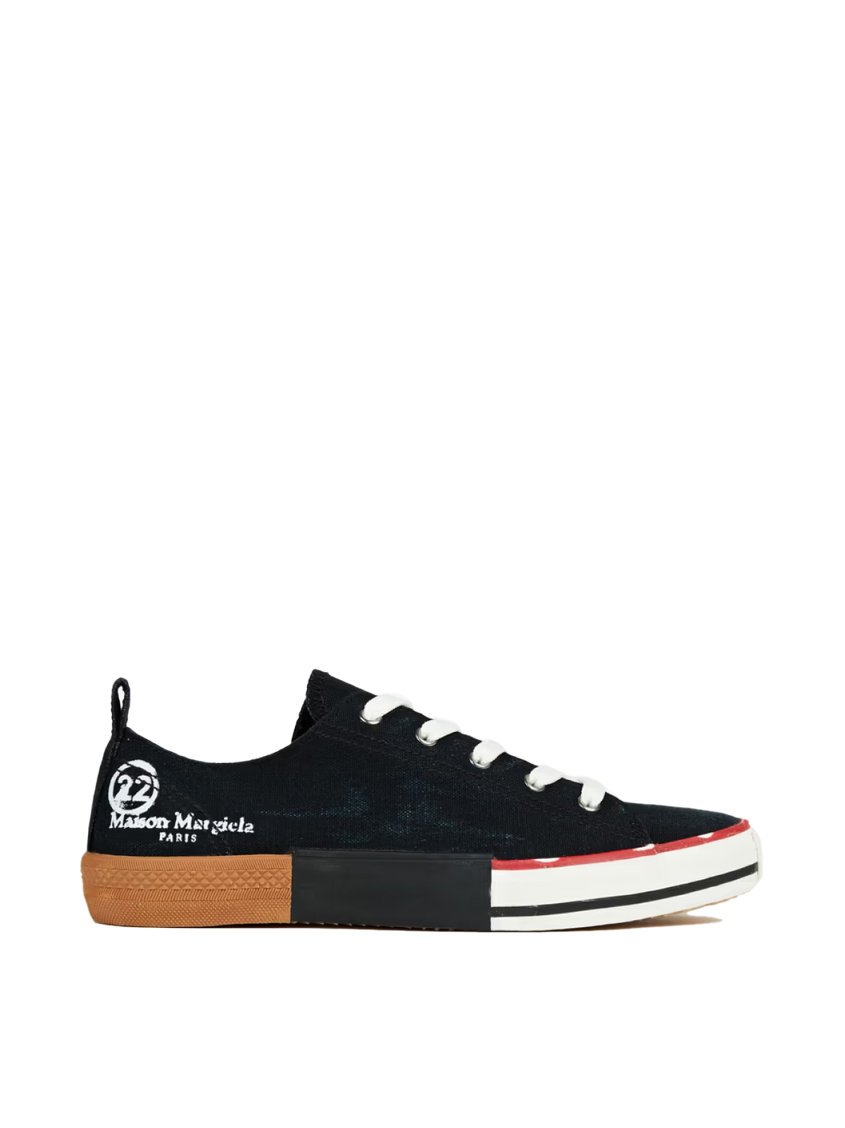 Maison Margiela Black Printed Logo Canvas Sneakers