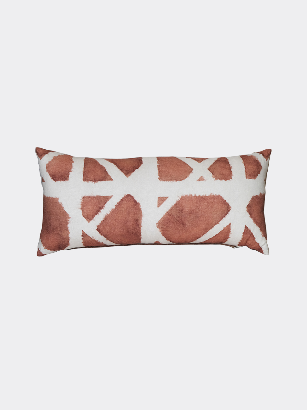 Pura Cal Handmade White and Orange Panay Cushion With Filling