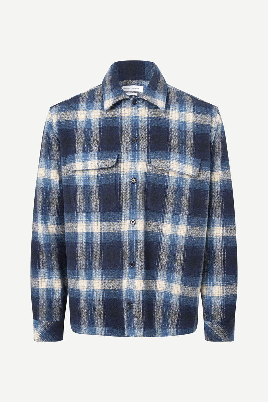  Samsoe Samsoe Navy Check Sacastor Overshirt