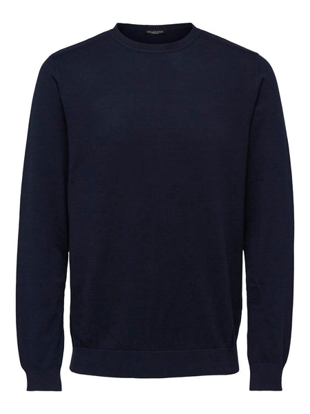 Selected Homme Slhberg Navy Blazer Crew Neck Jumper