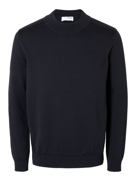 Selected Homme Slhrobert Sky Captain Knit Mock Neck Jumper