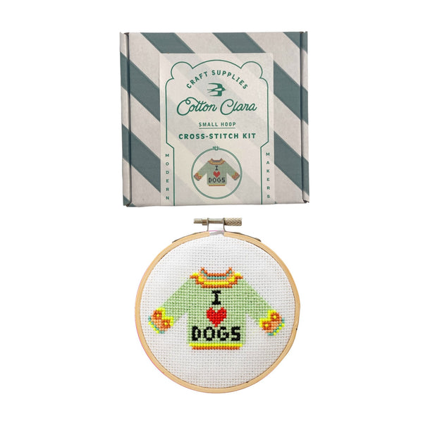 Cotton Clara Cross Stitch Kit I Love Dogs