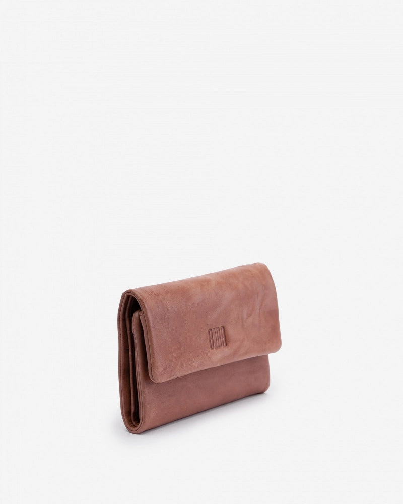 Biba Tombstone Leather Wallet In Taupe