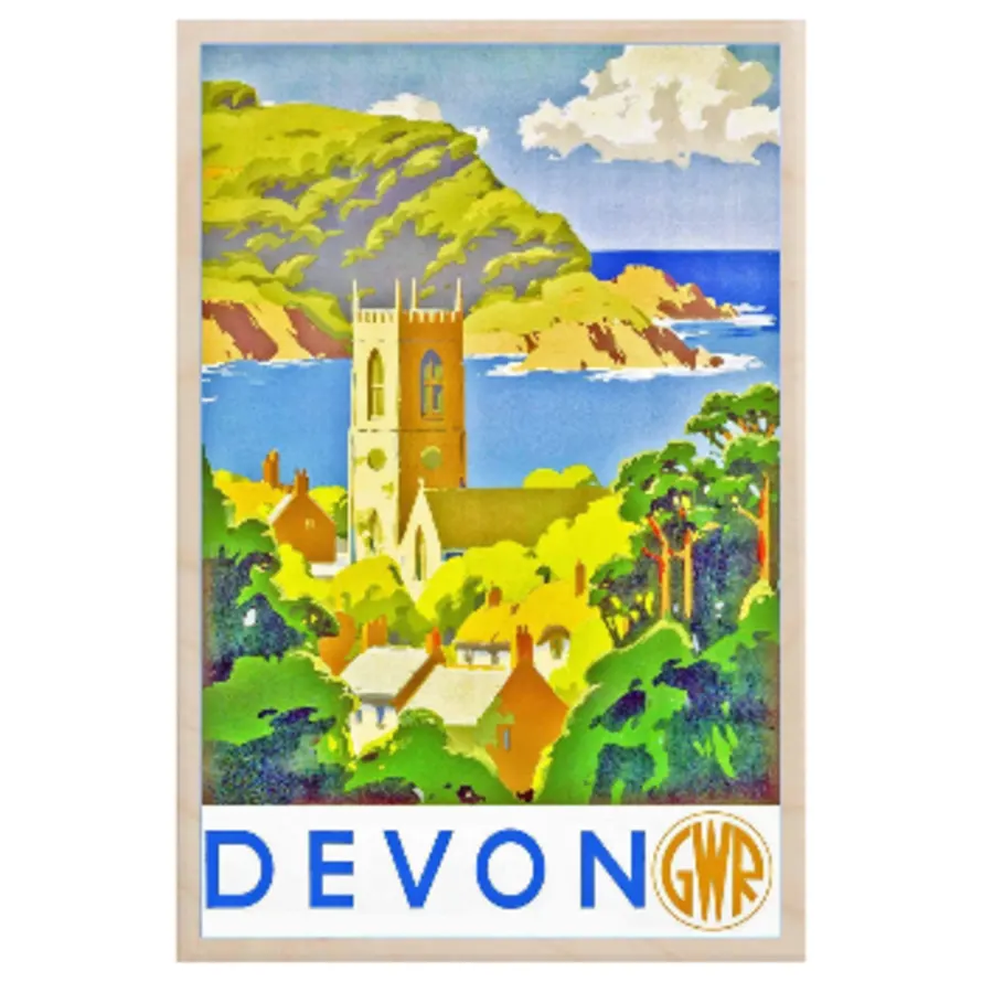 The Wooden Postcard Company Devon View Wooden Magnet