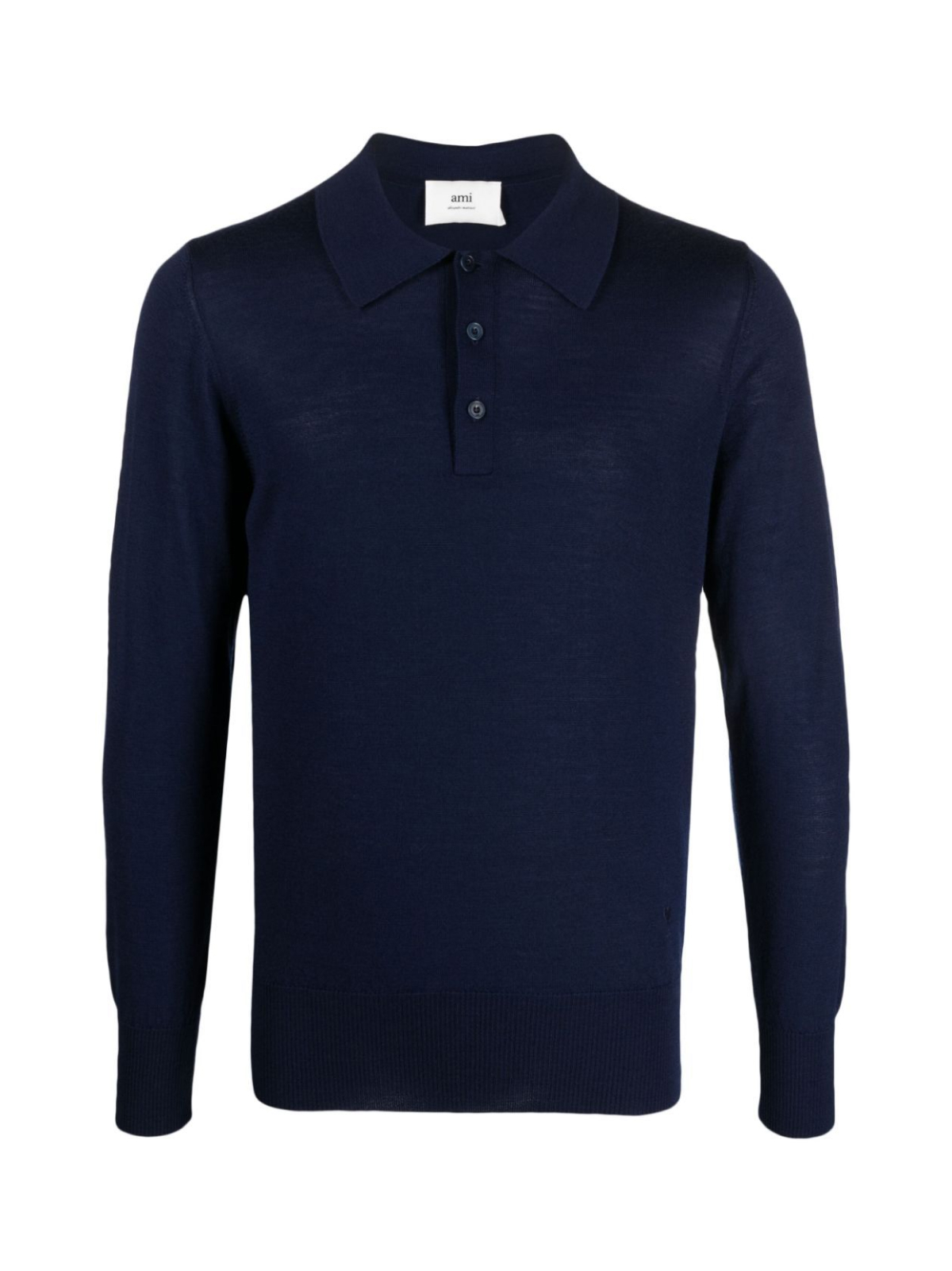 AMI Paris De Coeur Logo Merino Polo Shirt