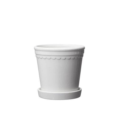 Wikholm Form Small White Astrid Plant Pot with Saucer