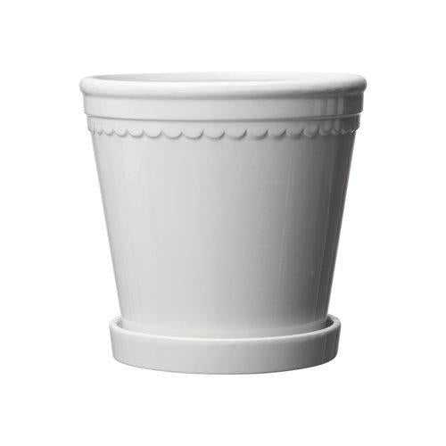 Wikholm Form Large White Astrid Plant Pot with Saucer