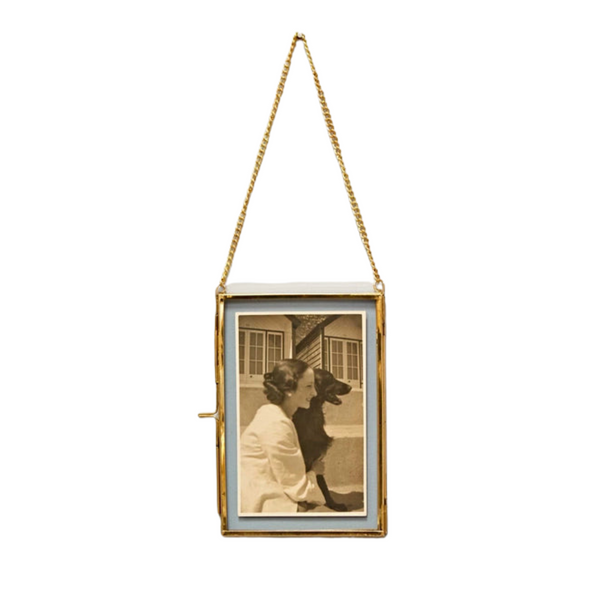 Paper High Medium Gold Antique Brass Glass Dia Hanging Photo Frame