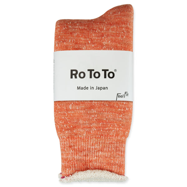 RoToTo Double Face Merino Wool Socks - Orange