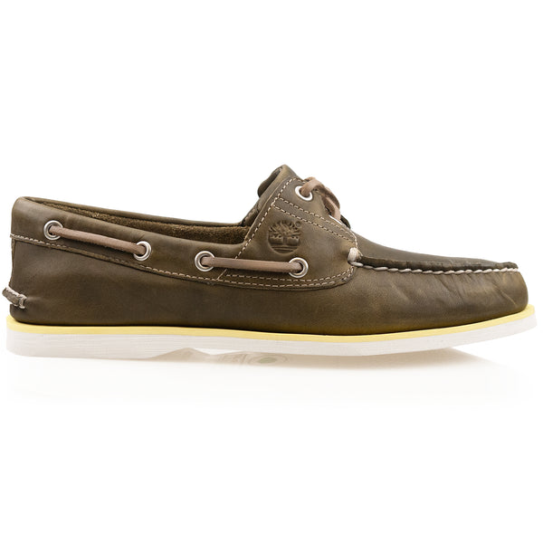 Timberland Classic Boat Shoe - A418h Olive Full Grain