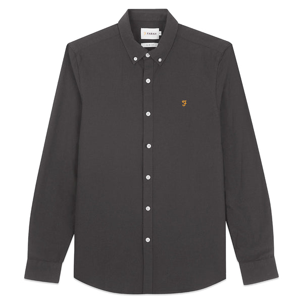 Farah Brewer New Slim Fit Oxford Shirt - Grey