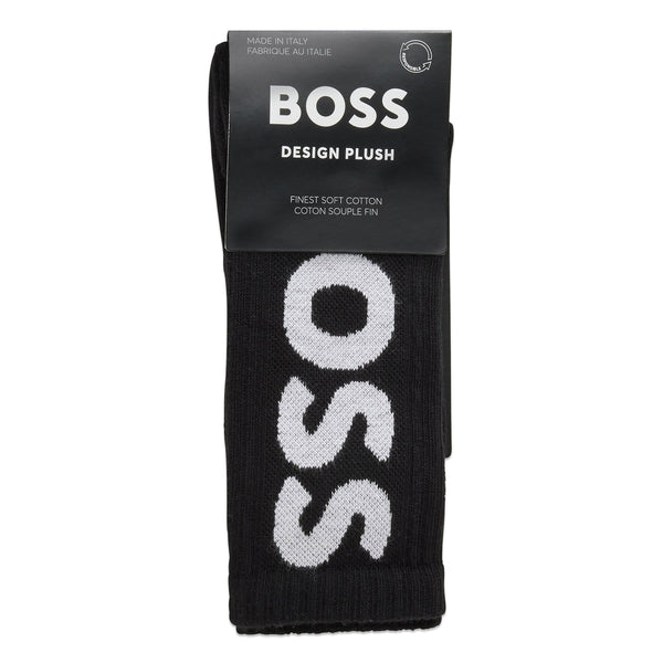 Boss Single Pack Qs Rib Logo Sport Socks - Black