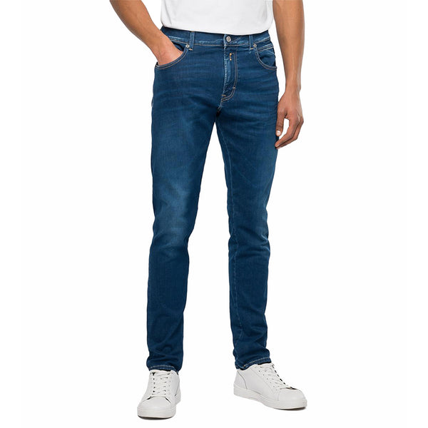 Replay Hyperflex X-lite Anbass Slim Fit Jeans - Ocean Blue Mid