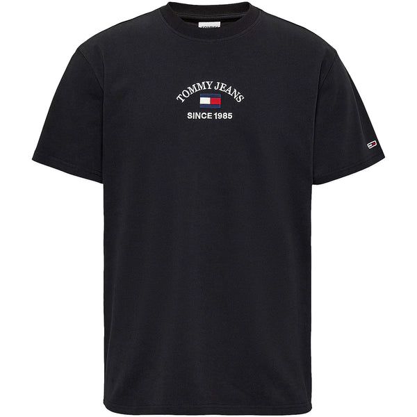 Tommy Hilfiger Tommy Jeans Timeless Flocked Flag T-shirt - Black