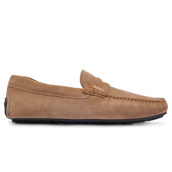 Boss Noel Mocc Driving Shoe - Medium Beige Suede