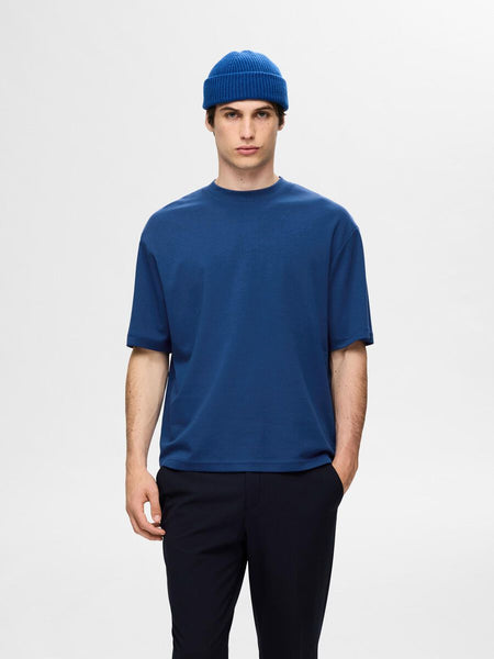 Selected Homme Loose Oscar O Neck Tee Limoges