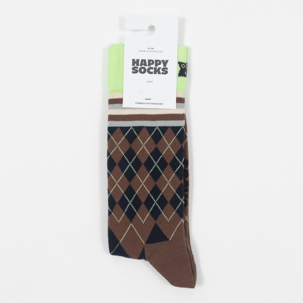 Happy Socks  Mixed Argyle Socks in Brown