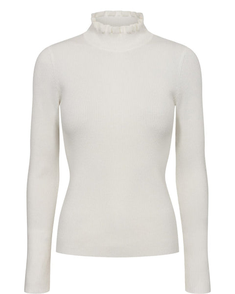 Numph Sidanu Highneck Pullover In Cloud Dancer