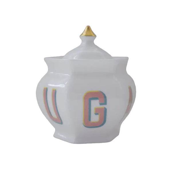 Dandy Star Sugar Pot With Lid Fine Bone China