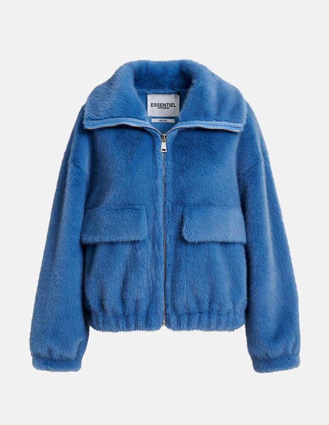 Essentiel Antwerp Essentiel Antwerp - Genz Faux Fur Jacket - Blue