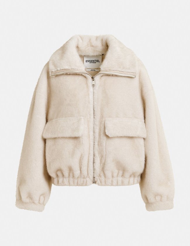 Essentiel Antwerp Essentiel Antwerp - Genz Faux Fur Jacket - Off White